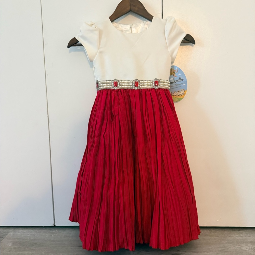 Cinderella Kids Dress with Red Skirt and White Top